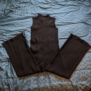 Black mock neck jumpsuit